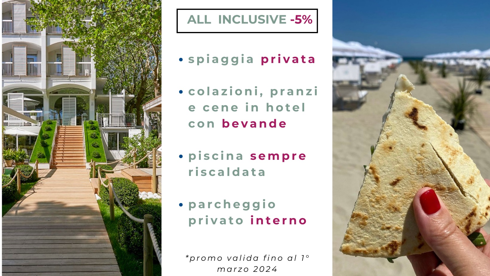 Saraceno 4 stelle con ristorante e spiaggia Milano Marittima